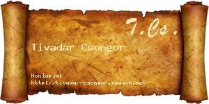 Tivadar Csongor névjegykártya